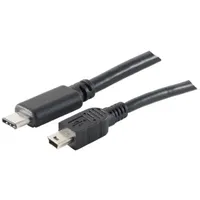 ShiverPeaks S-Conn 77144-1.0, 1 m, USB C, Mini-USB B, USB 2.0, 0,48 Gbit/s, Schwarz