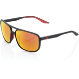 100% GAFAS Unisex Konnor-Soft Tact Black-Hiper Red Multilayer Mirror Lens Brille, bunt