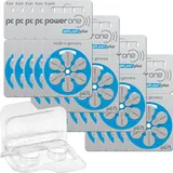 120x PowerOne Implant Plus Hörgerätebatterie P675 Blau (20x6er Bl.)+Transportbox