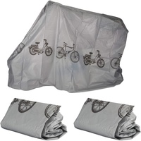 Relaxdays 3 x Fahrradgarage aus Polyethylen, reißfeste Schutzhülle, Sonnenschutz, robuste Abdeckung, 200 x 115 cm, Grau