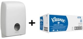 Kimberly-Clark Aktion "Aquarius" Handtuchpapier, groß + Spender, 1 x Kimberly-Clark Aquarius Handtuchspender + KLEENEX® Ultra Handtücher, groß,  Aktionsset zum Sonderpreis