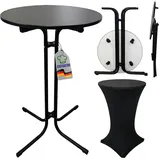 chefgastro Stehtisch Ø 110 x 70 cm Schwarz