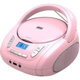 Tragbarer CD-Player für Kinder - Radio-CD-Boombox mit Bluetooth, FM-Radio, USB-Eingang & AUX-Anschluss & Kopfhörerbuchse, CD-Player für zu Hause oder draußen (Pink)