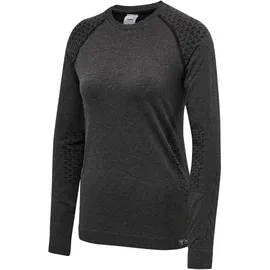 hummel hmlCI Seamless langarm Trainingsshirt Damen black melange L