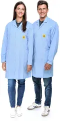 SafeGuard ESD Kittel Pro-Line, hellblau, 3/4 Länge DSWL41025 , 1 Unisex Kittel, Größe L