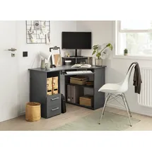 vogl möbelfabrik Schreibtisch »Sam«, in 2 Größen, mit Tastaturauszug & Monitoraufsatz, opt. Towerfach,