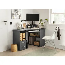 vogl möbelfabrik Schreibtisch »Sam«, in 2 Größen, mit Tastaturauszug & Monitoraufsatz, opt. Towerfach,