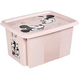 keeeper Minnie Maus Aufbewahrungsbox mit Deckel, Dreh- und stapelbar, Für Kinder, 15 l, Karolina, Nordic Pink