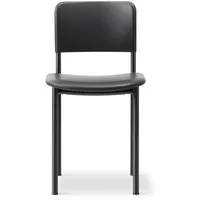 Fredericia Stuhl | Plan Chair gepolstert, schwarz LEATHER omni