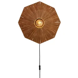 GOOD & MOJO Wandleuchte "Panama", braun, Ø 45cm, Lampen, Nachhaltig