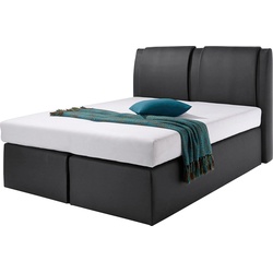 Boxspringbett, schwarz, Liegefläche B/L: 160cm x 200cm, H2, Bonnell-Federkernmatratze, Bonnell- Federkernmatratze: Bezug obere Matratze: 80% Baumwolle, 20% Polyester, 7-Zonen-Kaltschaummatratze: Bezug obere Matratze: 80% Baumwolle, 20% Polyester, 5-Zonen-Tonnen-Taschenfederkernmatratze: Bezug obere Matratze: 100% Polyester., WESTFALIA SCHLAFKOMFORT, Komplettbetten, Boxspringbett