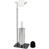 bremermann WC-Bürstengarnitur 2in1 Edelstahl/Glas Schwarz
