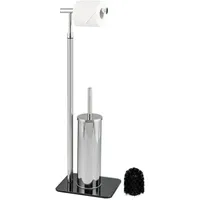 bremermann WC-Bürstengarnitur 2in1 Edelstahl/Glas Schwarz