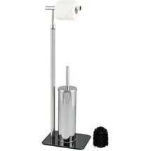 bremermann WC-Bürstengarnitur 2in1 Edelstahl/Glas Schwarz