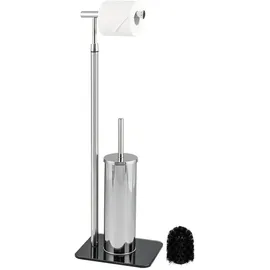 bremermann WC-Bürstengarnitur 2in1 Edelstahl/Glas Schwarz