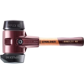 Halder KG HALDER SIMPLEX Schonhammer Ø 80 mm Gummi mit Standfuß und extra kurzem Stiel Termpergussgehäuse