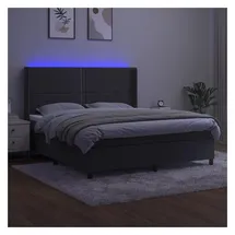 vidaXL Boxspringbett 180 x 200 cm Dunkelgrau