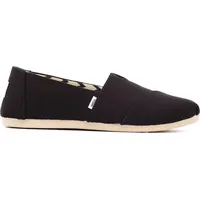 TOMS Damen Alpargata aus recycelter Baumwolle Flache Slipper, Schwarz 37