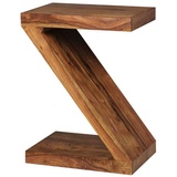 KADIMA DESIGN Beistelltisch "Z" Cube: Akazie/Sheesham, Z-Form, 44x59x30 cm, handgefertigt, vielseitig nutzbar.