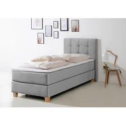 Boxspringbett HOME AFFAIRE "Moulay", grau, B:104cm L:211cm, Komplettbetten, Boxspringbett, inkl. Topper, in 3 Härtegraden, TFK auch in Härtegrad 4