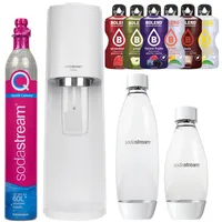 Wassersprudler SodaStream Terra White, 1 Flasche, Schwarz,1L + Flasche,Weiß,0,5L