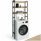 Tectake Badezimmerregal Seattle - 67 x 25 x 165,5 cm Industrial Holz hell, Eiche Sonoma