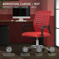 Bürostuhl Ergonomisch Schreibtischstuhl Computerstuhl Drehstuhl Gaming Stuhl Rot