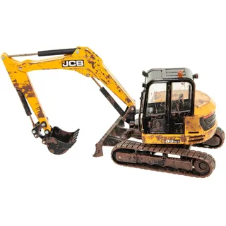 Britains Muddy JCB Midi-Bagger, Traktor und Farm Spielzeug aus hochwertigem Druckguss-Metall und Plastik, interaktives Spielzeug für Kleinkinder ab 3 Jahren und Fans originalgetreuer Modelle 43279