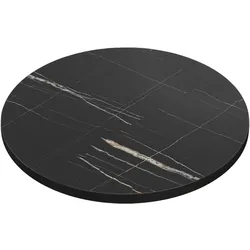 Bistro Tischplatte | Ø 70 cm | Schwarz Marmor | Gastro Tischplatte