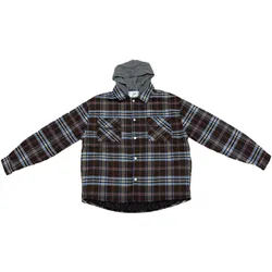 Sixth June Herren Schottenkaro-Jacke in Oversized Übergangs-Jacke mit Kapuze im Allover Karo-Muster Frühlings-Jacke N22417MOWDBRO Braun/Bunt - S