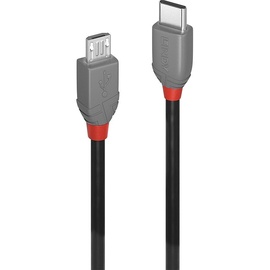 Lindy 36890 0.5m USB 2.0 USB-C® Stecker, USB-Micro-B Stecker 0.50 m USB Kabel 0,5