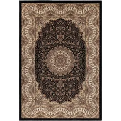 Webteppich Kashmir Schwarz/Beige ca. 80x150cm