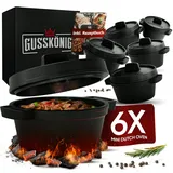 gusskönig Dutch Oven Set Mini 6x 300 ml Gusseisen