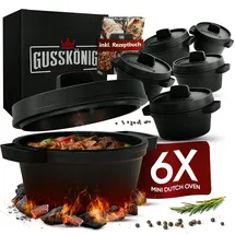 gusskönig Dutch Oven Set Mini 6x 300 ml Gusseisen