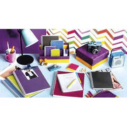 Clairefontaine 10x Spiralheft 17x22 cm 50 Blatt 90g kariert, Einband aus gerilltem Polypropylen, Linicolor INTENSIVE - Sortiert 329725C
