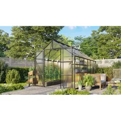 Vitavia Gewächshaus "Jamaika" inkl. Ready2Grow Zubehör-Set,schwarz,9,9 m2