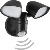 Telefunken LED Außenleuchte, Außenwandspot mit Sensor, schwenkbar 10 Watt, 1000 Lumen, 4000 Kelvin neutral weißes Licht, IP44, 258x218x160mm (LxBxH), Ausladung 160mm, schwarz