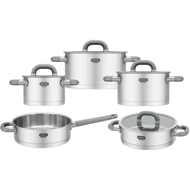 Mulex hochwertiges Edelstahl Topfset LUGANO 6tlg. + Servierpfanne + Stielpfanne