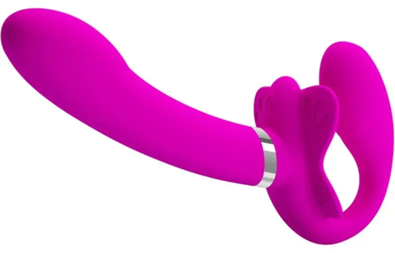 PRETTY LOVE - Valerie Doppel-Strap-on-Vibrator, 12 Vibrationsmodi, Lila