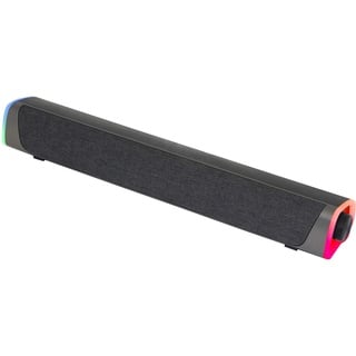 Woxter Big Bass 320 Soundbar mit 18 W Leistung (RGB-Hintergrundbeleuchtung, 3,5 mm, PC/PS4/Xbox/TV/Handy/Tablet), Stromversorgung über USB, Schwarz