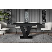 altdecor Esstisch 80 x 75 x 120 cm schwarz
