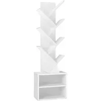 VASAGLE Bücherregal 20,3 x 38 x 123,2 cm Wolkenweiß