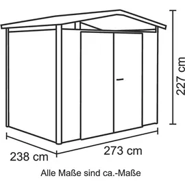 Biohort Panorama P3 2,57 x 2,17 m quarzgrau-metallic Einzeltür