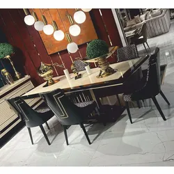 Casa Padrino Luxus Esszimmer Set - Esstisch & 6 Esszimmer Stühle - Esszimmer Möbel