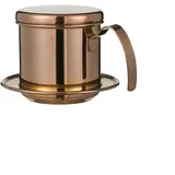 Vietnamesischer Kaffeefilter, Edelstahl-Kaffee-Mokka-Tropfer, Kaffee-Tropffilter, wiederverwendbarer Kaffeefilter, Kaffeefilter-Set (Roségold)