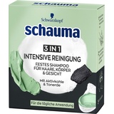 Schwarzkopf Schauma Festes Shampoo für Haare, Körper & Gesicht 3in1 Intensive Reinigung 60 g, S60I1