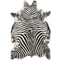 Kunstfell Zebra RODEO - schwarz