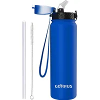 Luxuskollektion 1L Thermosflasche mit Strohhalm aus Edelstahl