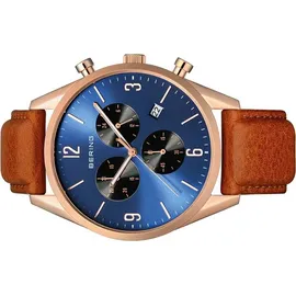 BERING - Armbanduhr - Herren - Classic - roségold glänzend - 10542-467 - Braun/Blau