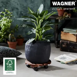 Wagner System WAGNER® design yourself Pflanzenroller COUNTRY GH 0183 Holz dunkelbraun rund 30,0 x 8,2 cm